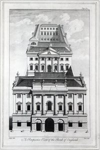 A Perspective View of the Bank of England, engraved by William Henry Toms, 1739